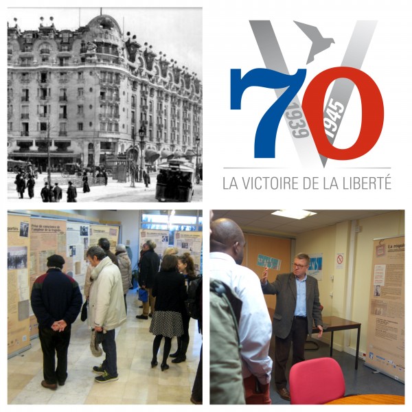 En 2015, pour marquer le 70e anniversaire du retour des déportés, la délégation parisienne de l'AFMD présente son projet, composé d'une exposition et de témoignages vidéos de déportés, de familles et du personnel d’accueil à l’hôtel Lutetia. © AFMD 75