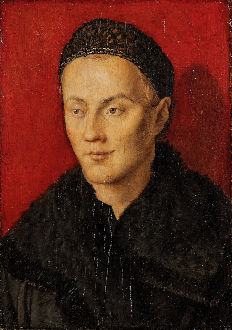 Albrecht Dürer, Portrait d’un jeune homme , vers 1500-1510, huile sur panneau de sapin, 42,8 x 34,5 cm. Budapest, musée des Beaux-Arts © Musée des Beaux-Arts, Budapest 2016  En savoir plus sur https://www.evous.fr/Exposition-Chefs-d-oeuvre-de-Budapest-