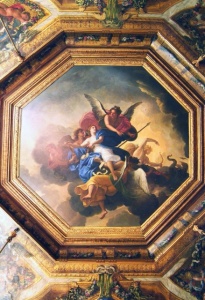 Charles Le Brun, Le Triomphe de La Fidélité. Huile sur toile, 4 x 4 m., Salon des Muses, Vaux-le-Vicomte © photographie Yann Priou