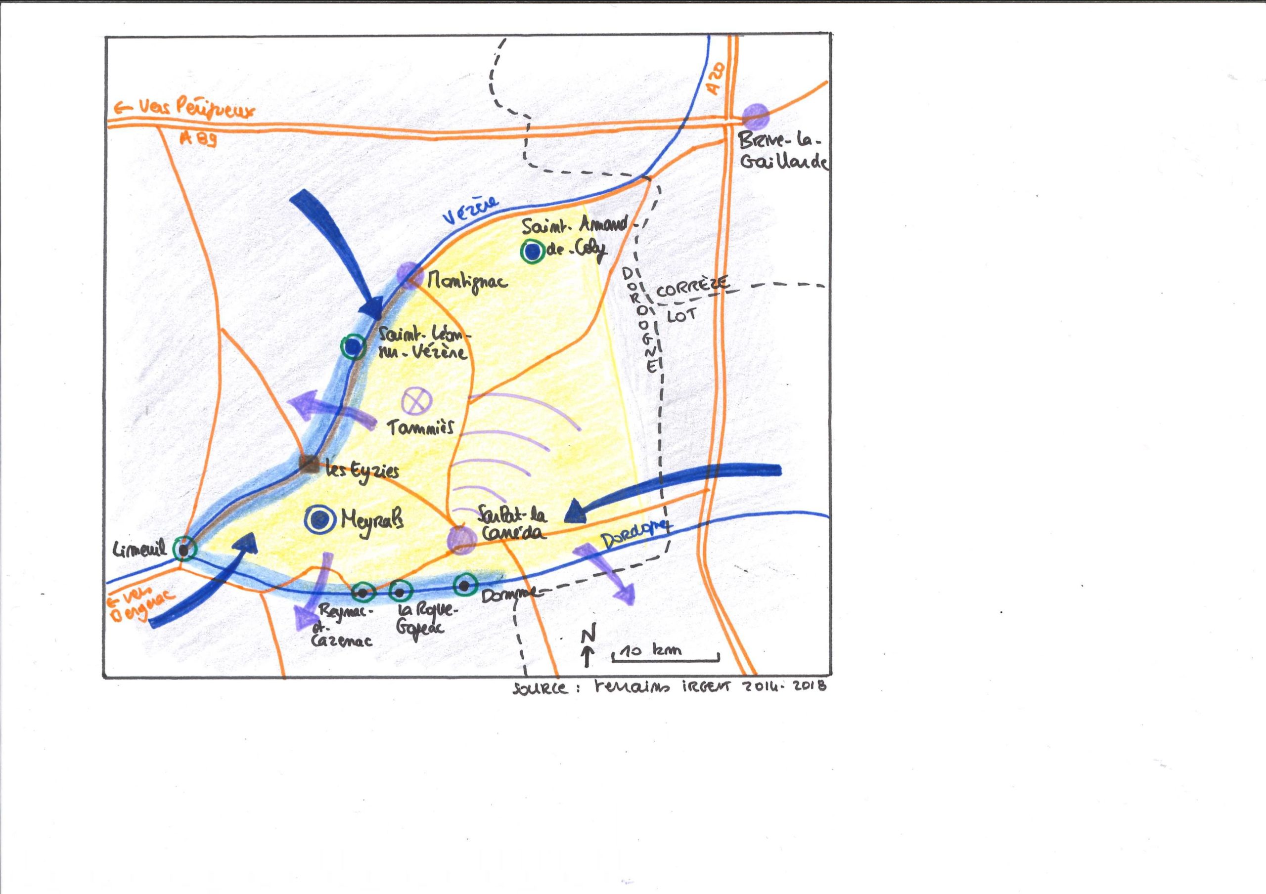 Dynamiques de la gentrification rurale en Dordogne : un « triangle d’or » à l’origine de nouvelles inégalités socio-territoriales. G. Saumon. DR. Dynamiques de la gentrification rurale en Dordogne : un « triangle d’or » à l’origine de nouvelles inégalités socio-territoriales. G. Saumon. DR.