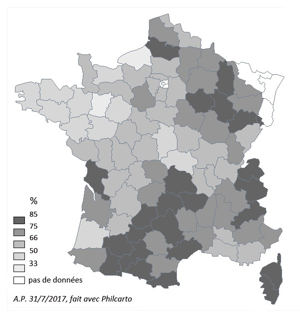 Maisons habitées par leur propriétaire, communes de moins de 2 000 hab., 1893. Antoine Prost. DR.