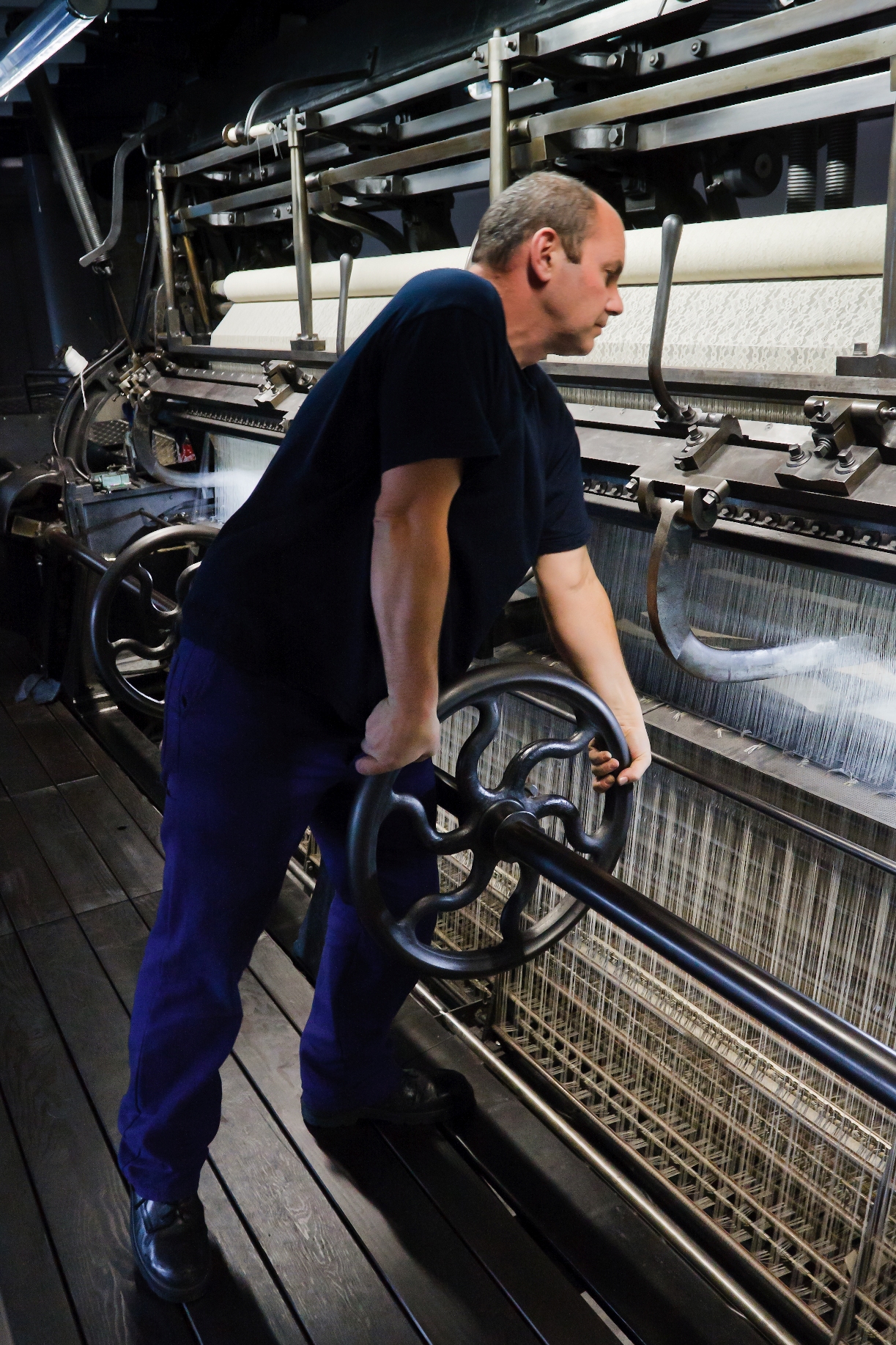 Démonstration des métiers Leavers, Cité de la dentelle et de la mode de Calais (crédit photo F. Collier)