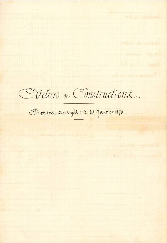 Liste des ouvriers des ateliers de construction renvoyés le 28 janvier 1870.