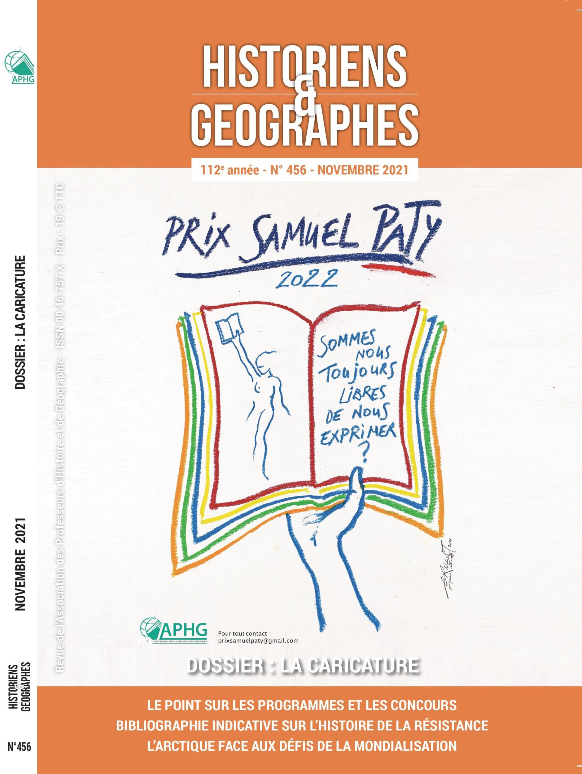 Cover photo: Original poster of the Samuel Paty award, initiated by the APHG – school year 2021-2022. © Ernest Pignon-Ernest – all rights reserved.