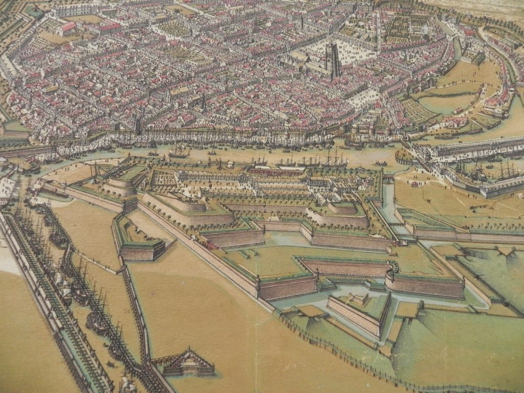 Dunkerque vue de la mer par Pierre-Alexandre Royer, 1741, CMUA -Archives de Dunkerque, 2 FI 179. Cliché Agathe LEYSSENS. DR.