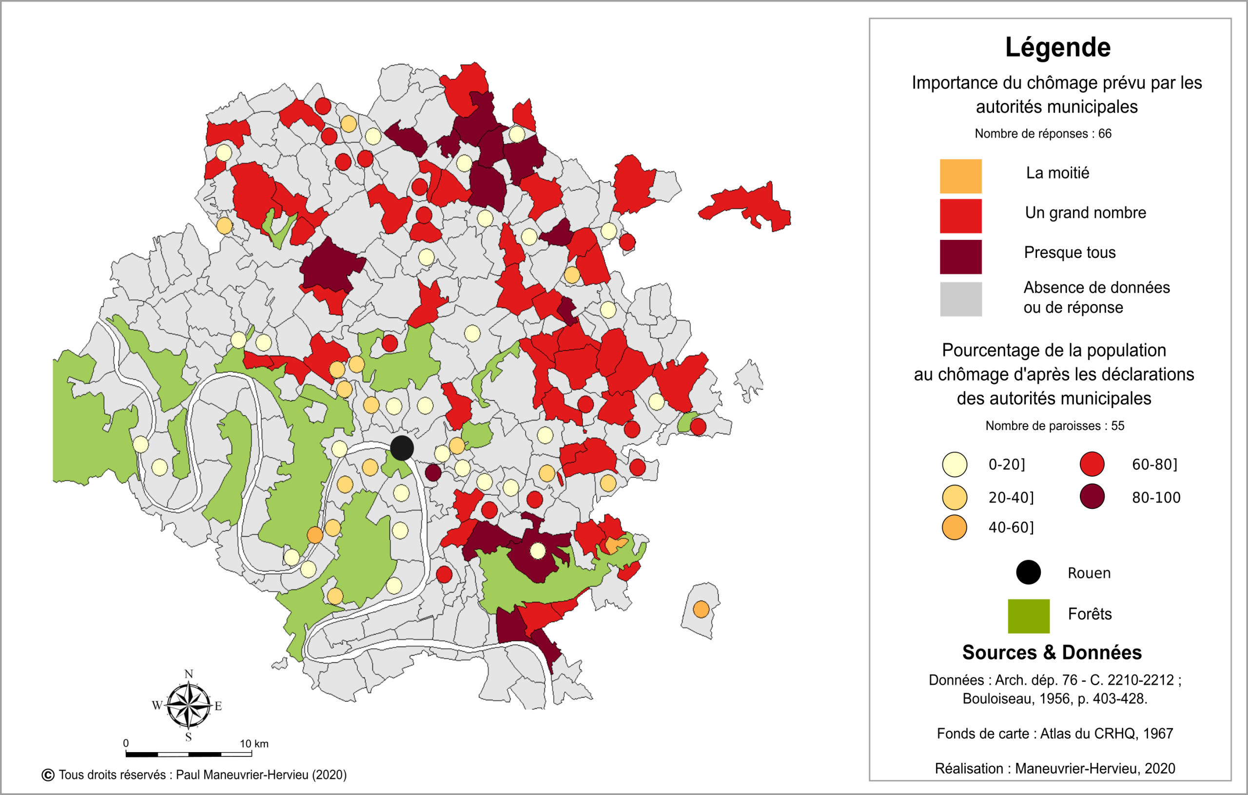 Figure 9 : Le chômage dans les environs de Rouen en 1788