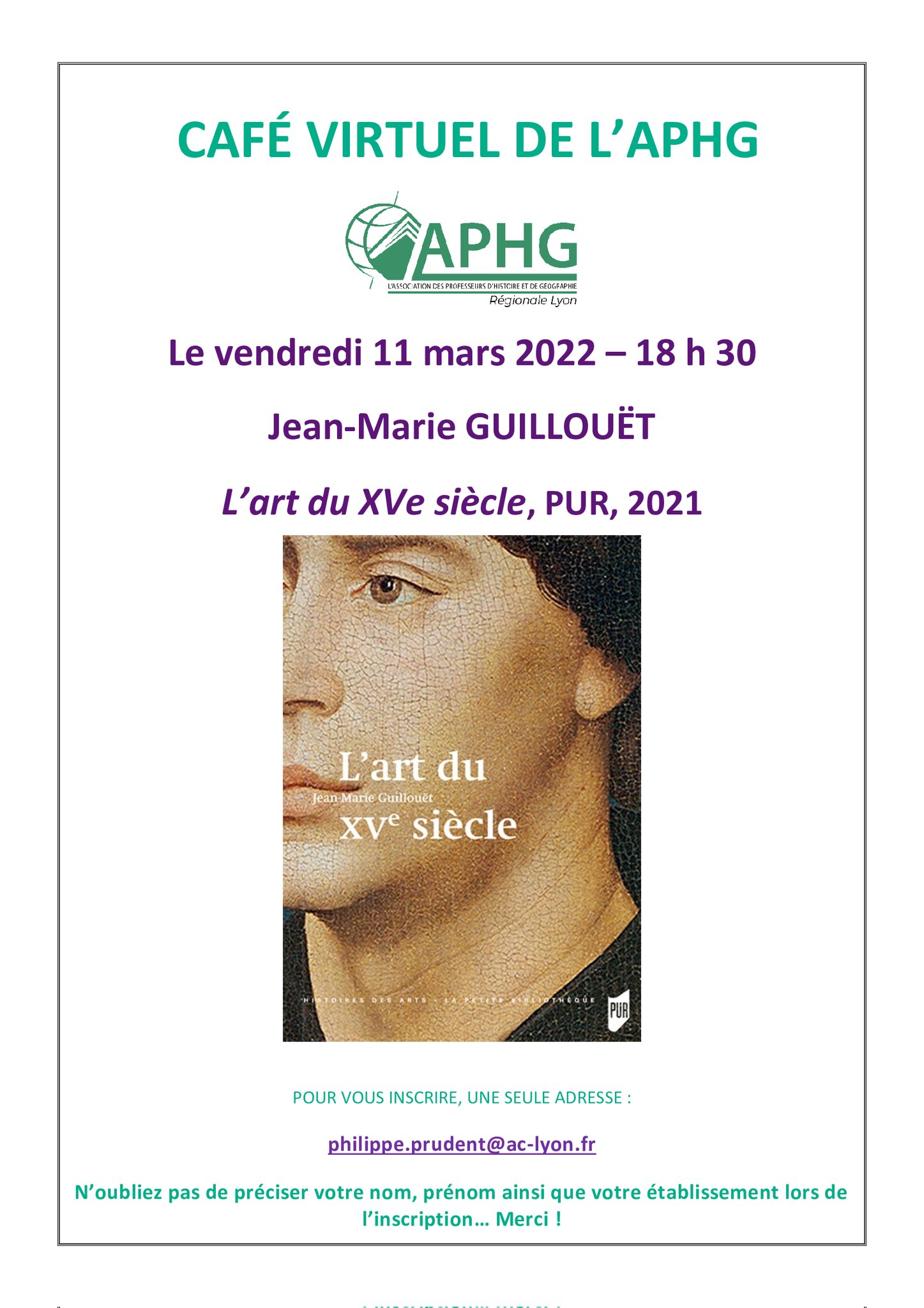 Café virtuel avec Jean-Marie Guillouët - L’Art du XVe siècle - APHG