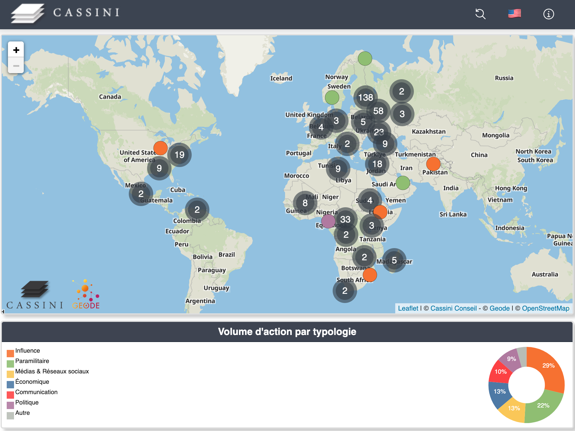 Un aperçu de la plateforme cartographique...